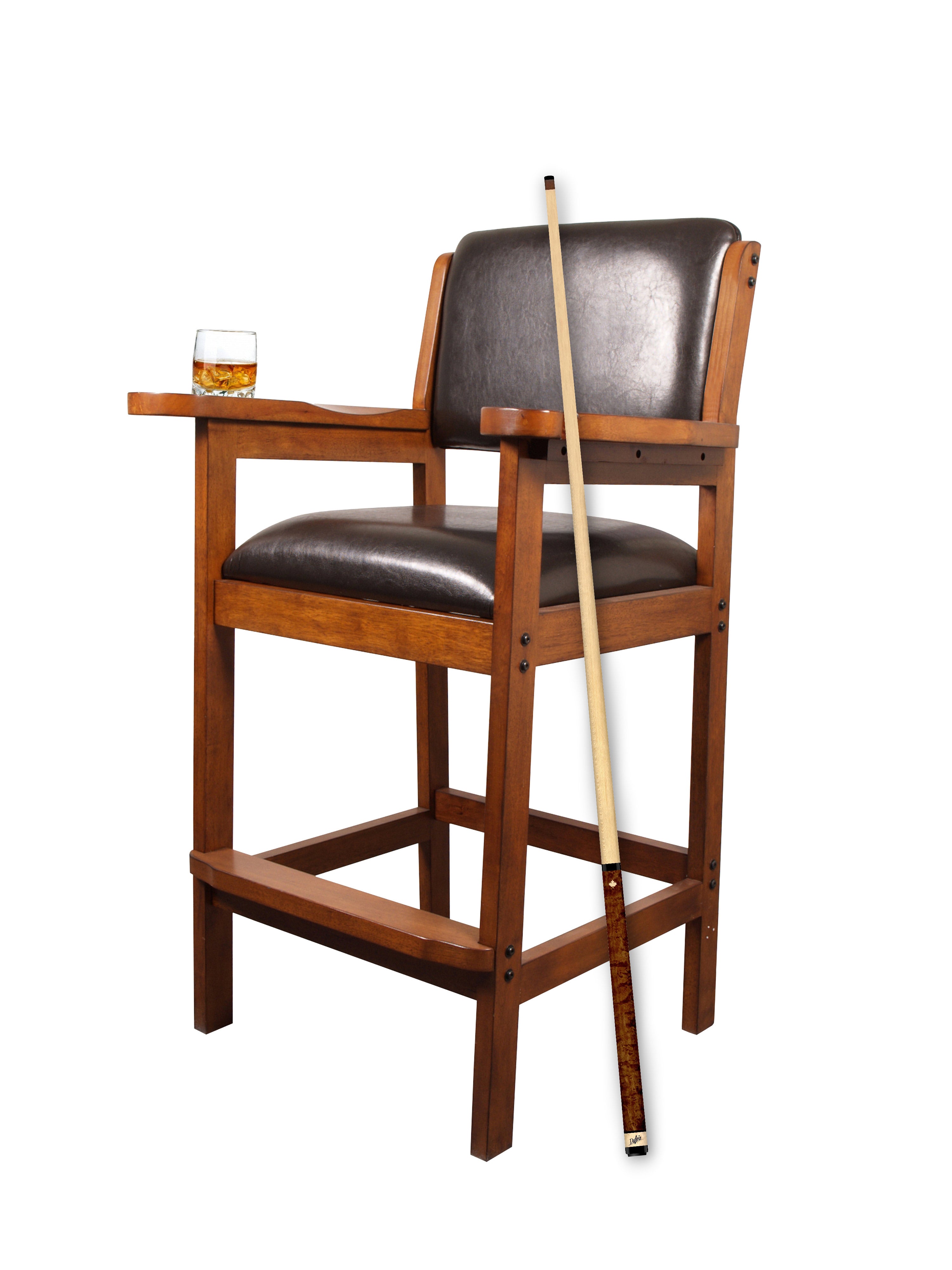 Robertson Oak Billiard Chair with Leather Seat
