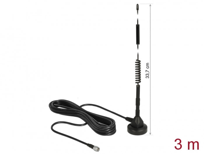 Delock Antenne LTE SMA Stecker 5 dBi starr RG-174, 3 m