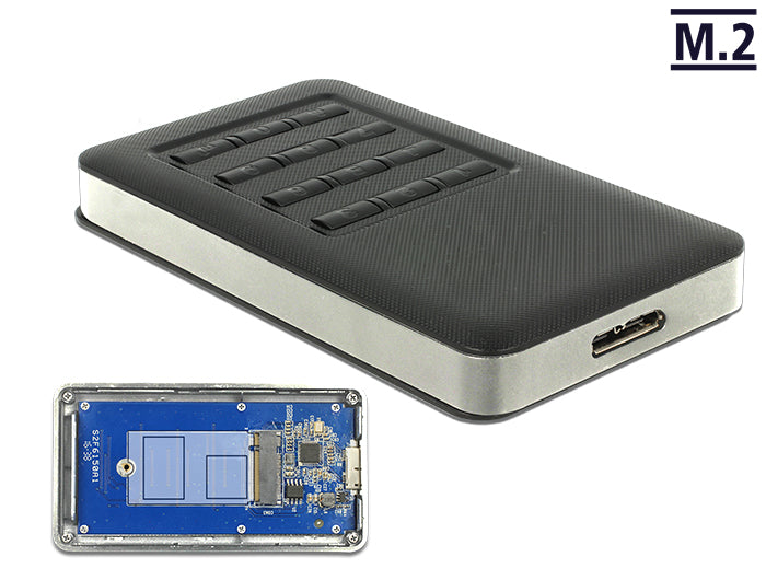 Delock Enclosure M2 SSD 42mm > USB 3.0 Type Micro-B with encryption