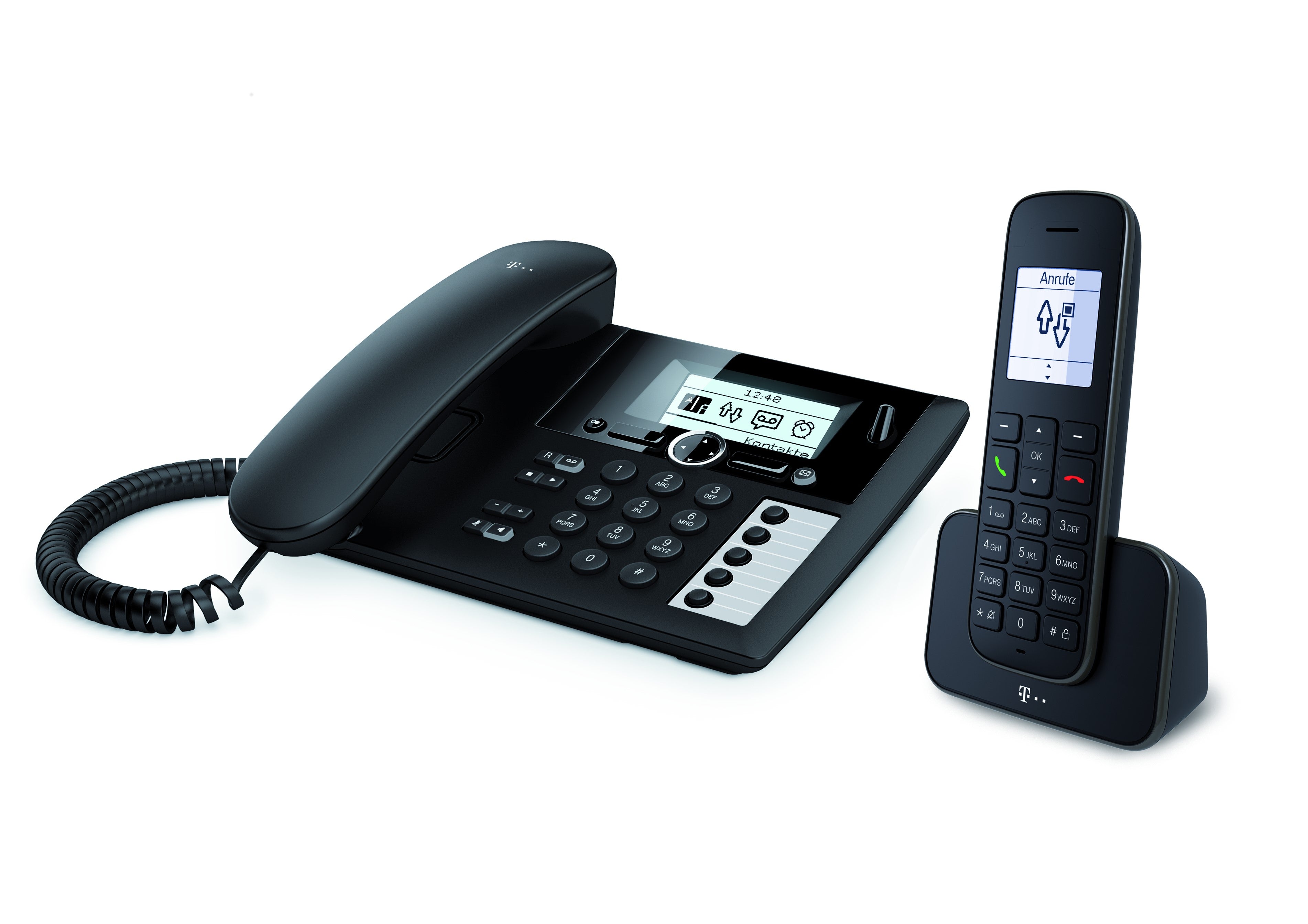 Telekom Sinus PA 207 Plus 1 desk phone and handset black
