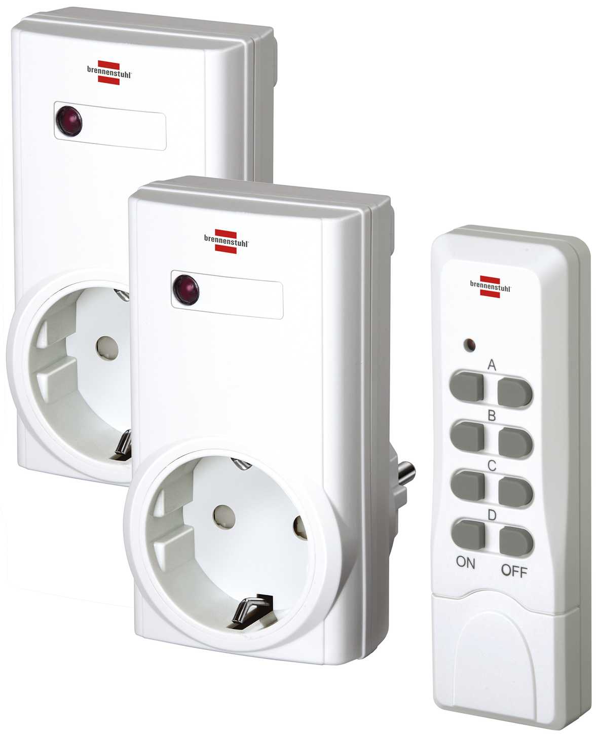 Brennenstuhl radio switching set 2-fold RCS 1000N Comfort, white, IP20