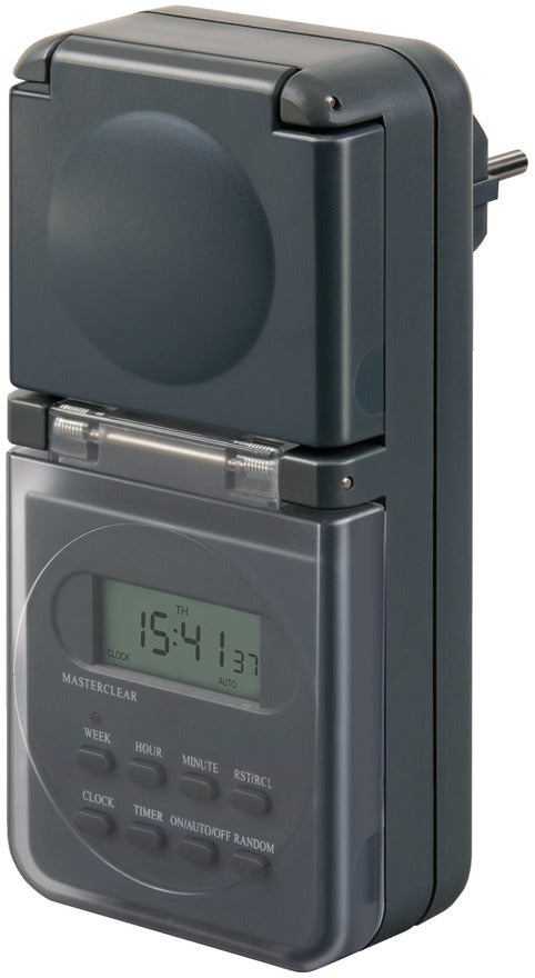 Brennenstuhl digital weekly timer IP44, LCD display, anthracite