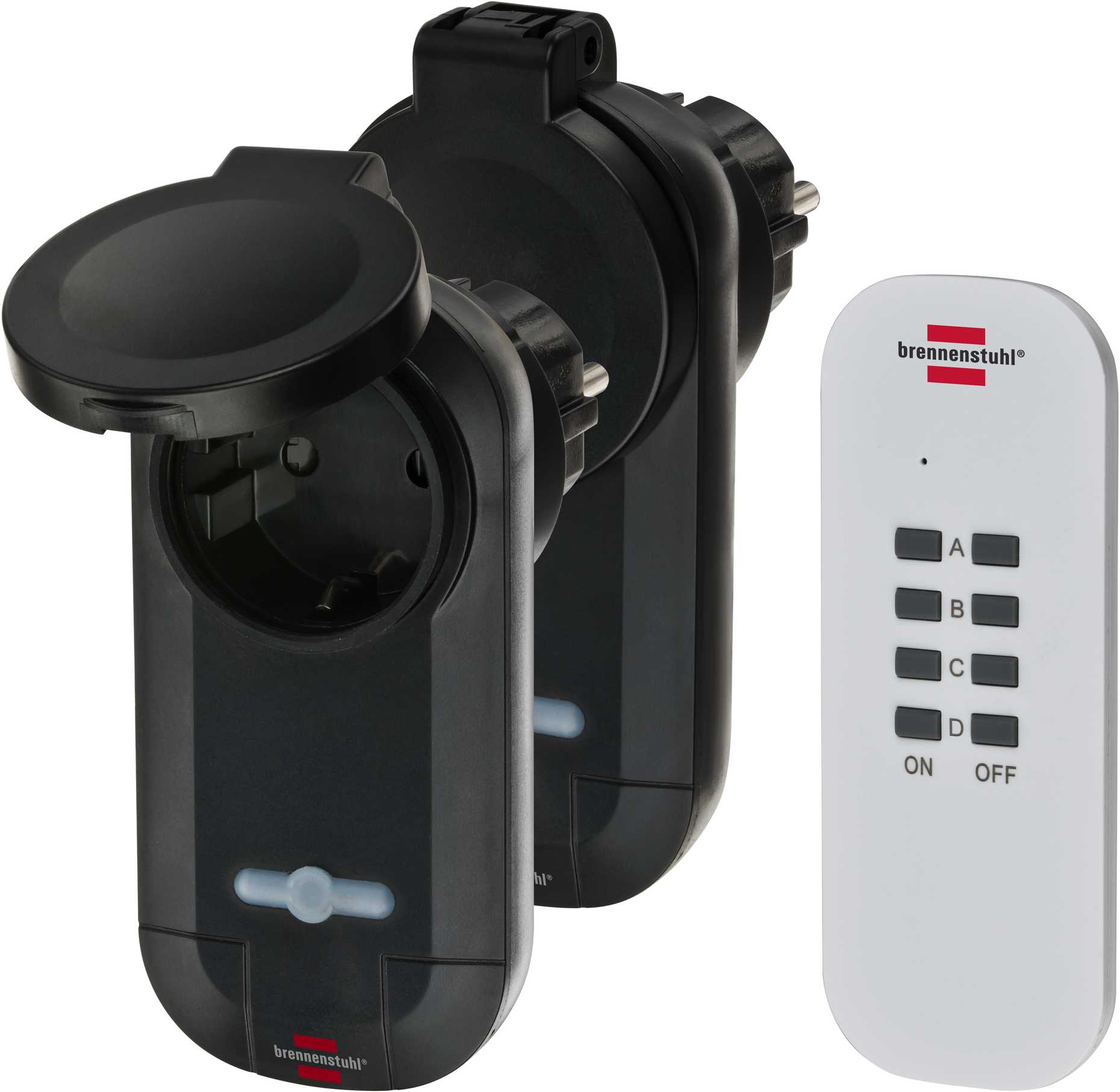 Brennenstuhl Comfort-Line 2-way radio switch set RC CE1 0201 IP 44, black