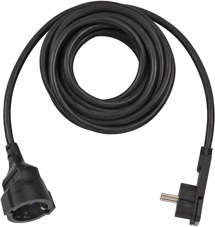 Brennenstuhl extension cable with angled flat plug 5 m, black, indoor