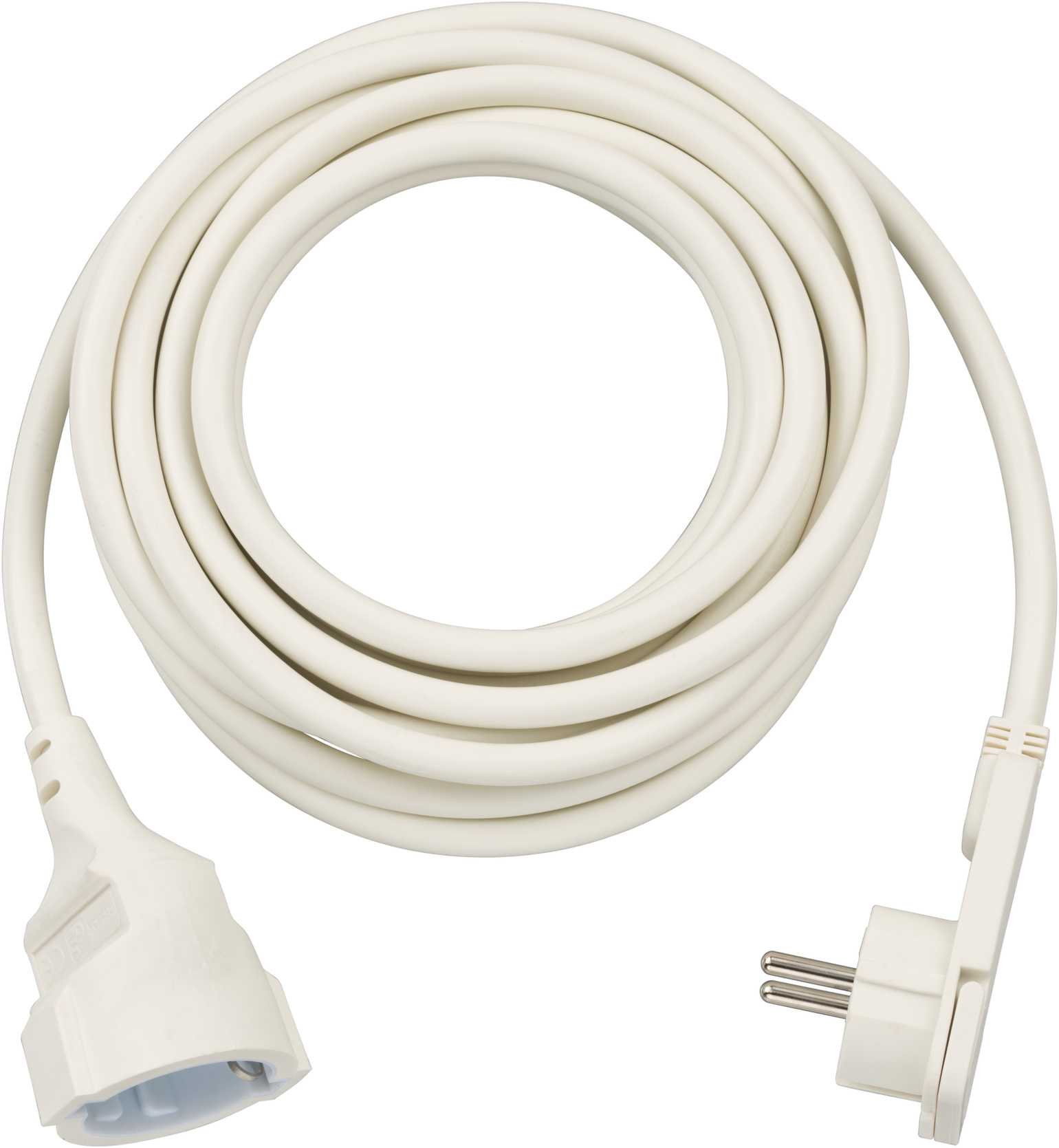 Brennenstuhl extension cable with angled flat plug 5m, white, indoor