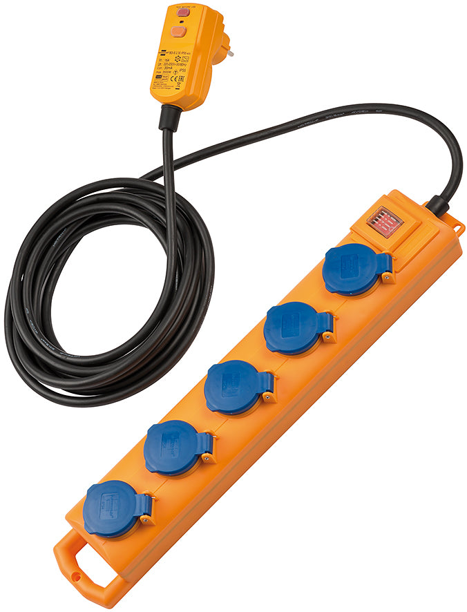Brennenstuhl Super-Solid SL 544 DE FI IP54 outdoor power strip 5-way 5m