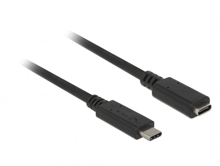 Delock Cable USB 3.1 USB Type-C™ Male>USB Type-C™ Female Extension 0.5m Black