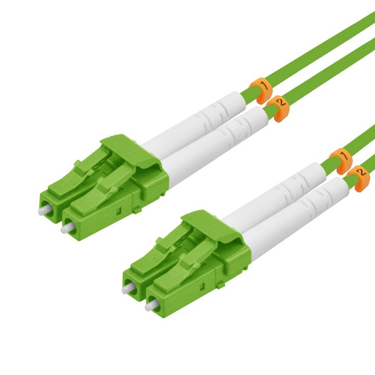 Helos fiber optic patch cable LC/LC Duplex 50/125µm OM5 lime green 10.0m