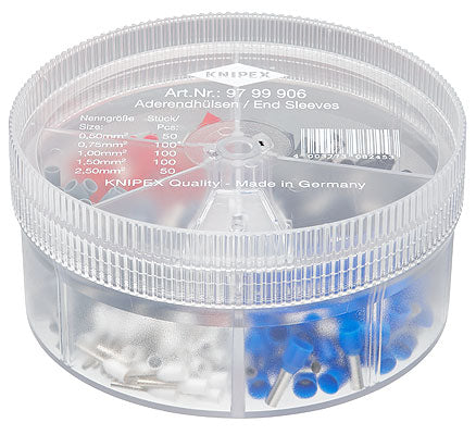 KNIPEX wire end ferrules insulated (white, grey, red, black, blue), assortment