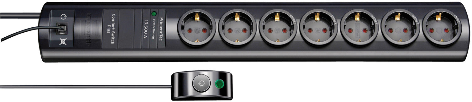 Brennenstuhl ÜSS Primera-Tec Comfort Switch Plus 7-way, 2 m, with separate switch
