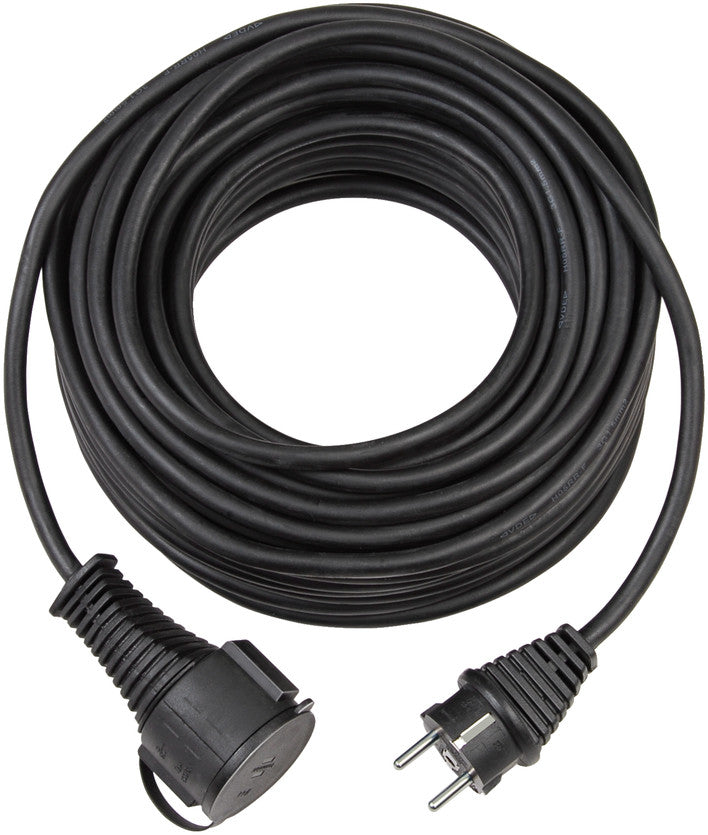 Brennenstuhl extension cable 5 m, rubber, H05RR-F 3G1.5, black, IP44