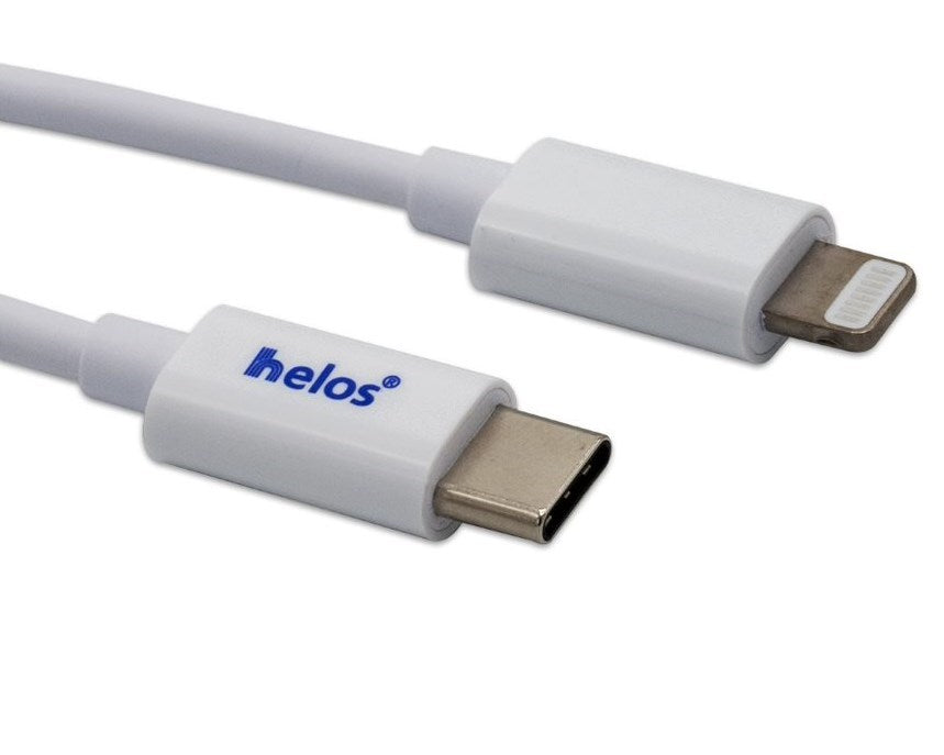 Helos USB-C to Lightning Cable, MFI Certified, 1.0m, White