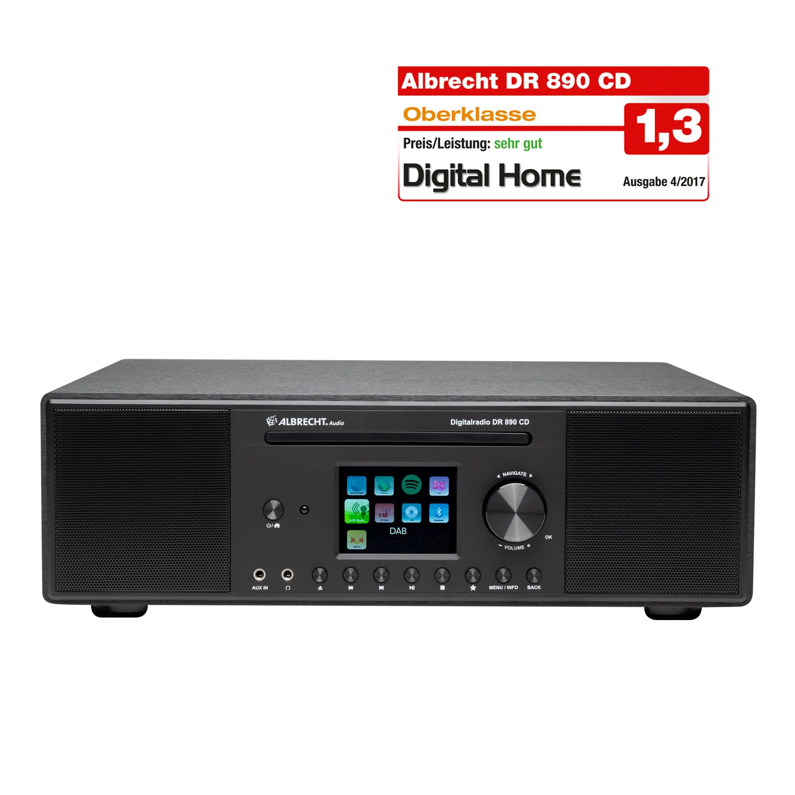 Albrecht DR 890 CD, DAB+, FM, Internet Black, wooden case, DLNA, UNDOK, USB