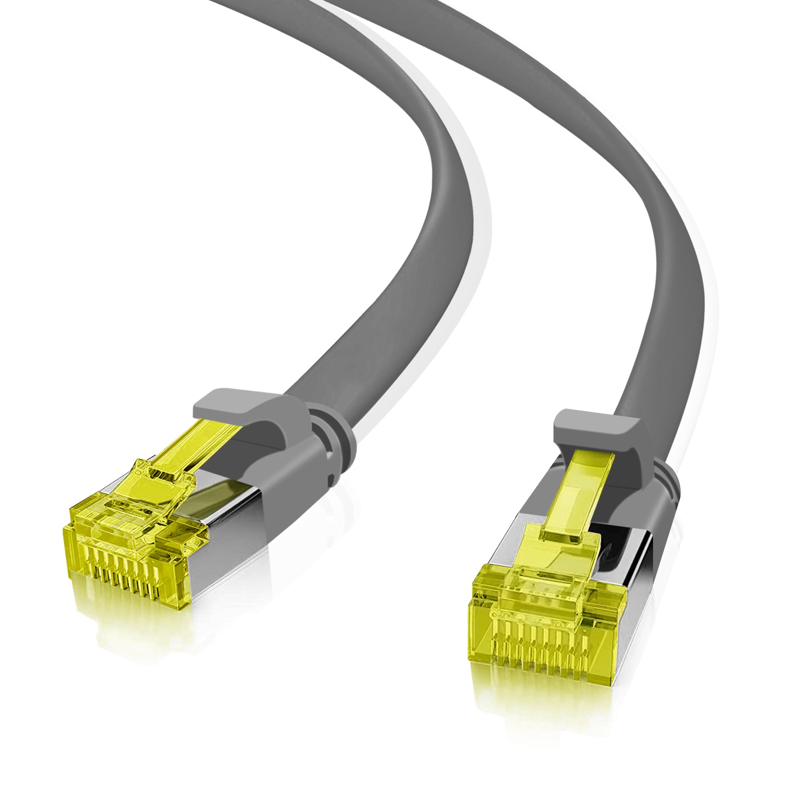 Helos ultra flat patch cable U/FTP Cat 6a grey 10.0m