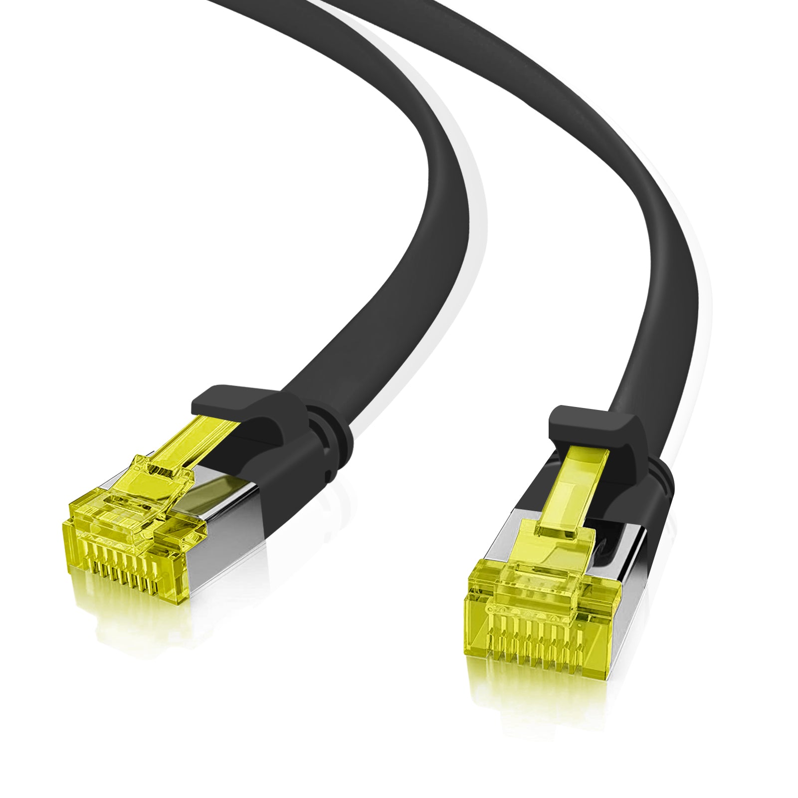 Helos ultra flat patch cable U/FTP Cat 6a black 7.5m