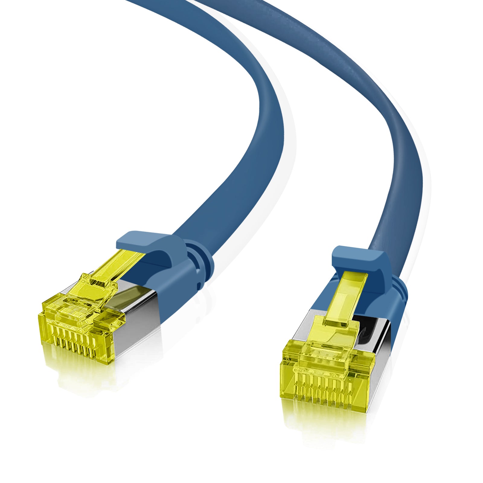 Helos ultra flat patch cable U/FTP Cat 6a blue 15.0m