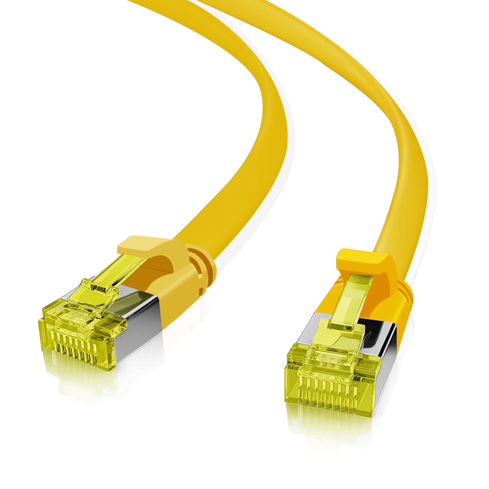 Helos ultra flat patch cable U/FTP Cat 6a yellow 7.5m