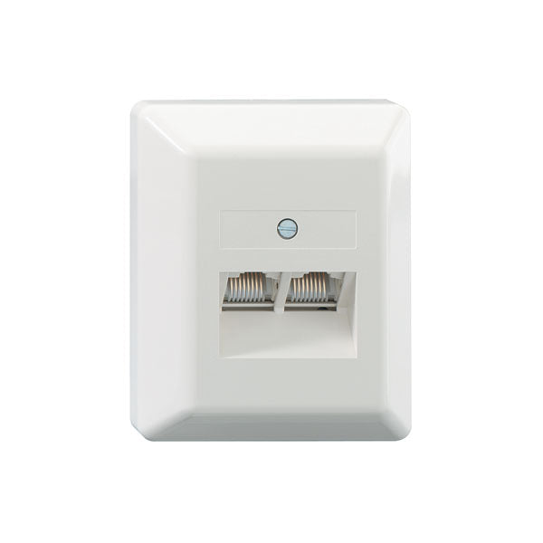 Rutenbeck junction box UAE 2x8(8) AP, pure white (RAL 9010)