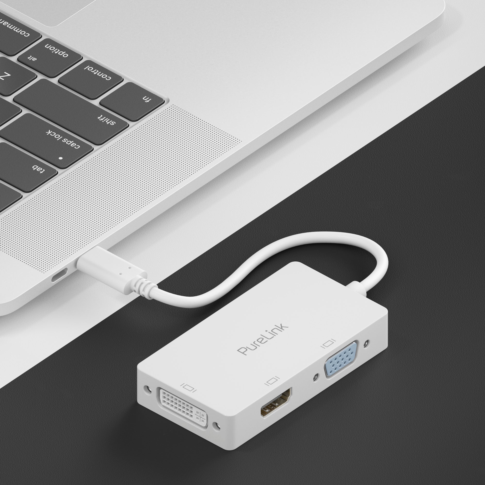 PureLink USB-C auf Multiport Adapter - iSerie - weiß - 0,10m