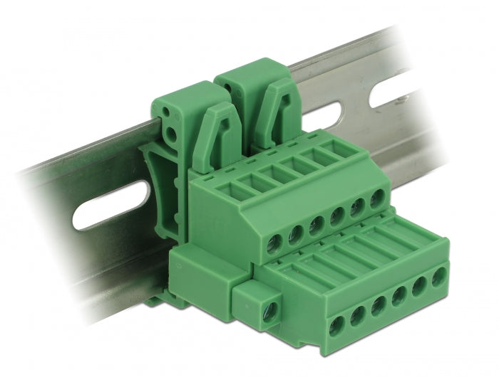 Delock Terminal block set for DIN rail 6 pin with screw locking