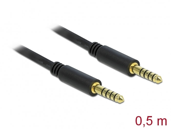 Delock jack cable 4.4 mm 5 pin male to male 0.5 m black