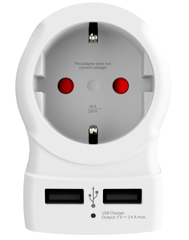 SKROSS country plug Europe to UK USB