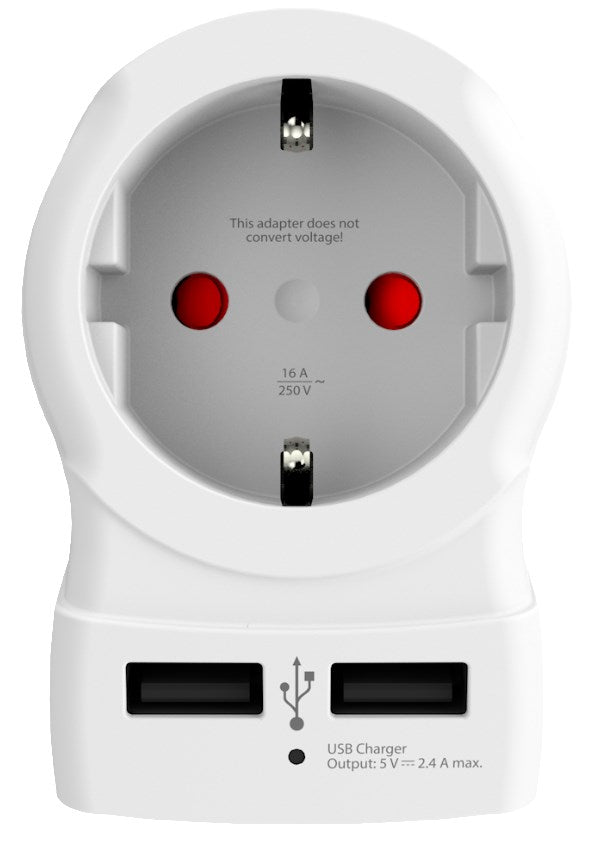 SKROSS country plug Europe to US USB