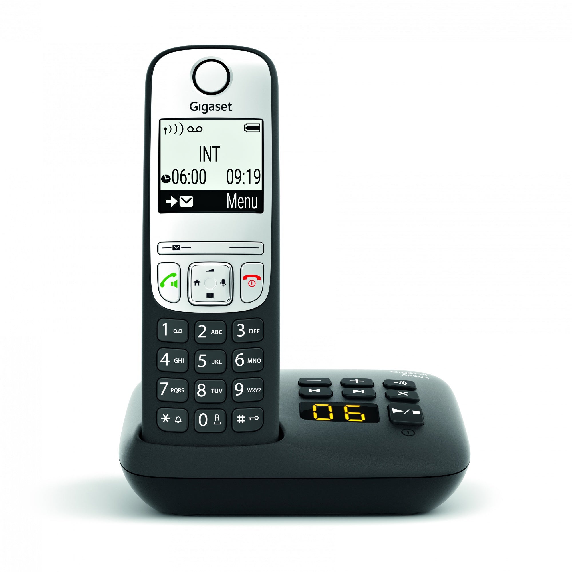 Gigaset A690A cordless phone with answering machine - black