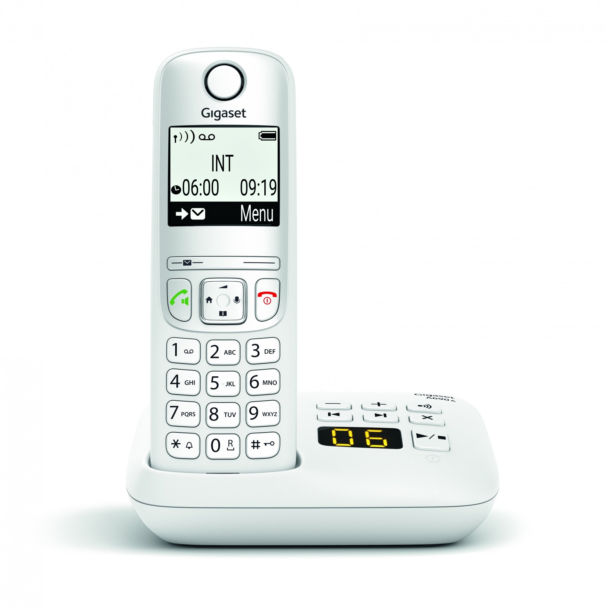 Gigaset A690A cordless phone with answering machine - white