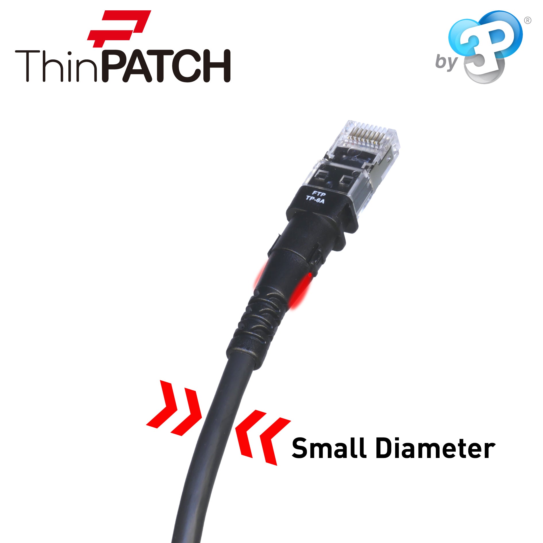 Patchsee patch cable ThinPatch FTP CAT 6a black 3.1m