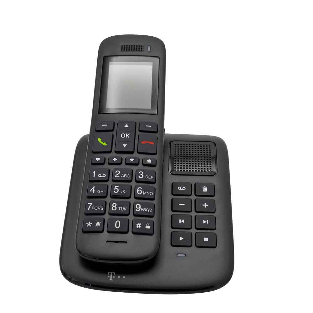 Telekom Sinus A32 large button cordless telephone with answering machine ebony