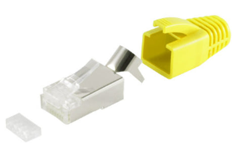 Helos RJ45 connector set, yellow, pack of 10