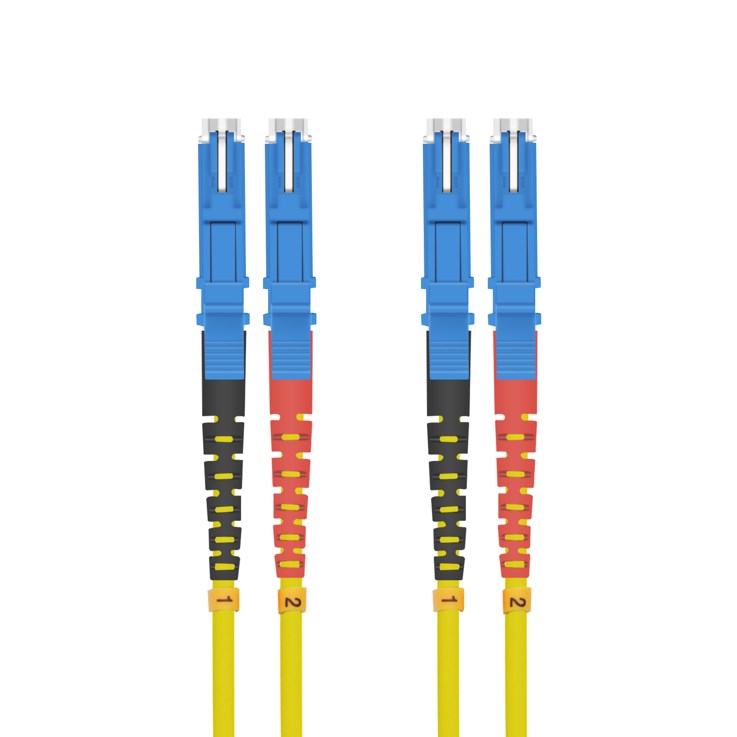 Helos fiber optic patch cable E2000®/E2000® (LSH) Duplex 9/125µm OS2 yellow 2.0m