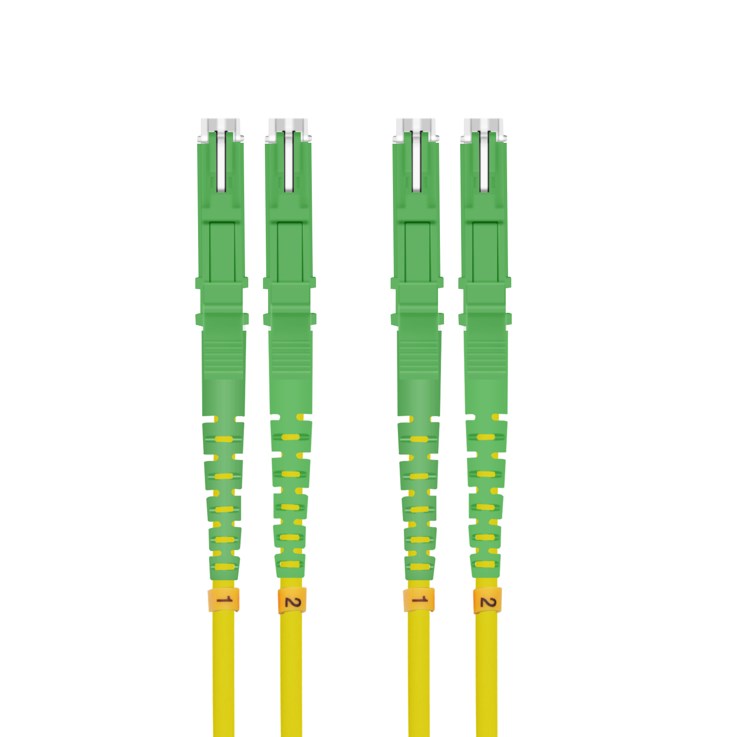 Helos fiber optic patch cable E2000® APC/E2000® APC (LSH) duplex 9/125µm OS2 yellow 5.0m