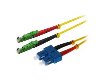 Helos fiber optic patch cable E2000® APC (LSH)/SC Duplex 9/125µm OS2 yellow 7.5m
