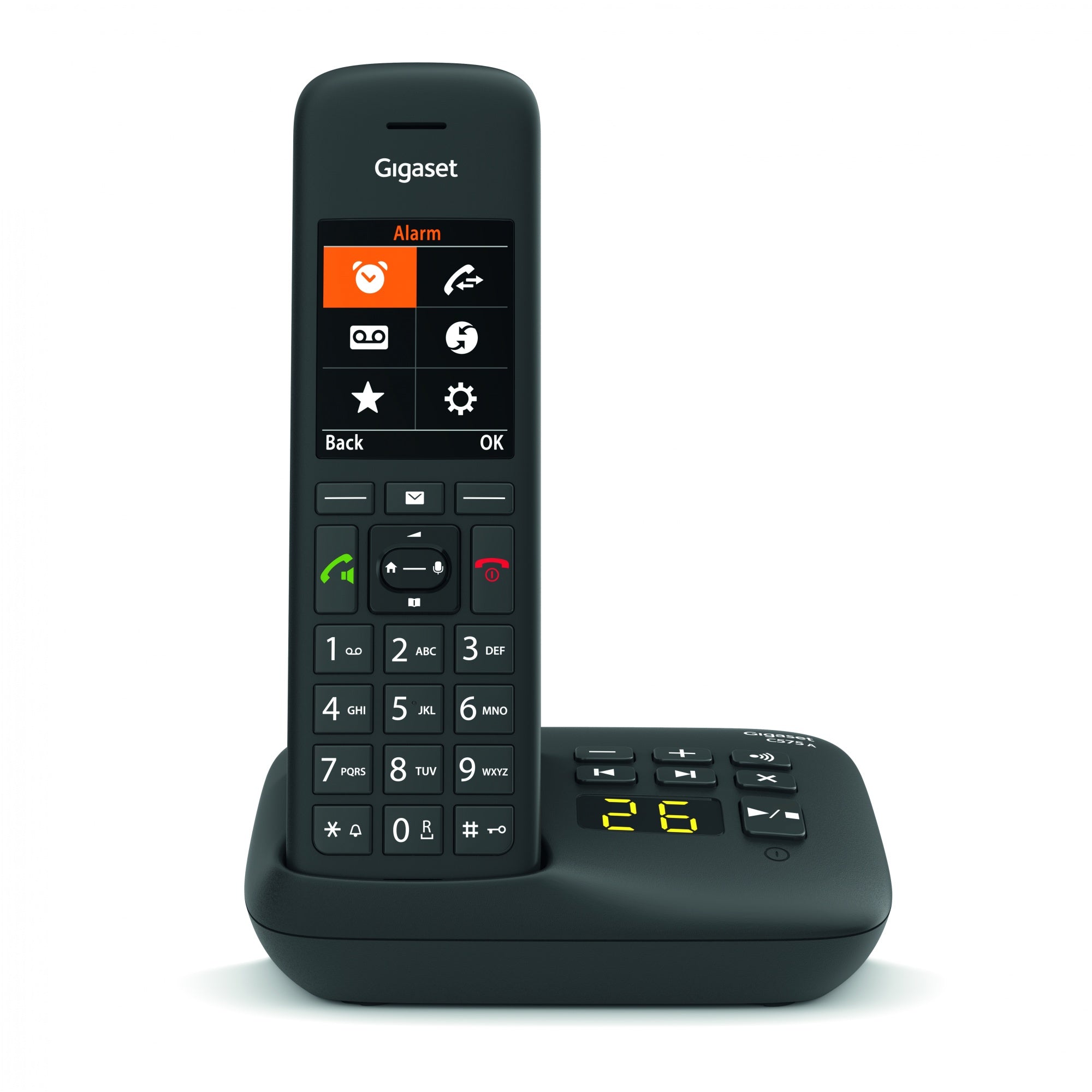 Gigaset C575A cordless phone with answering machine - black