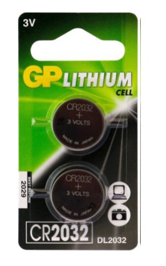 GP Lithium Knopfzelle CR2032 3V 2er Blister