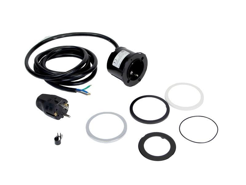Bachmann PIX with safety socket, plastic, black, 2.0m supply cable