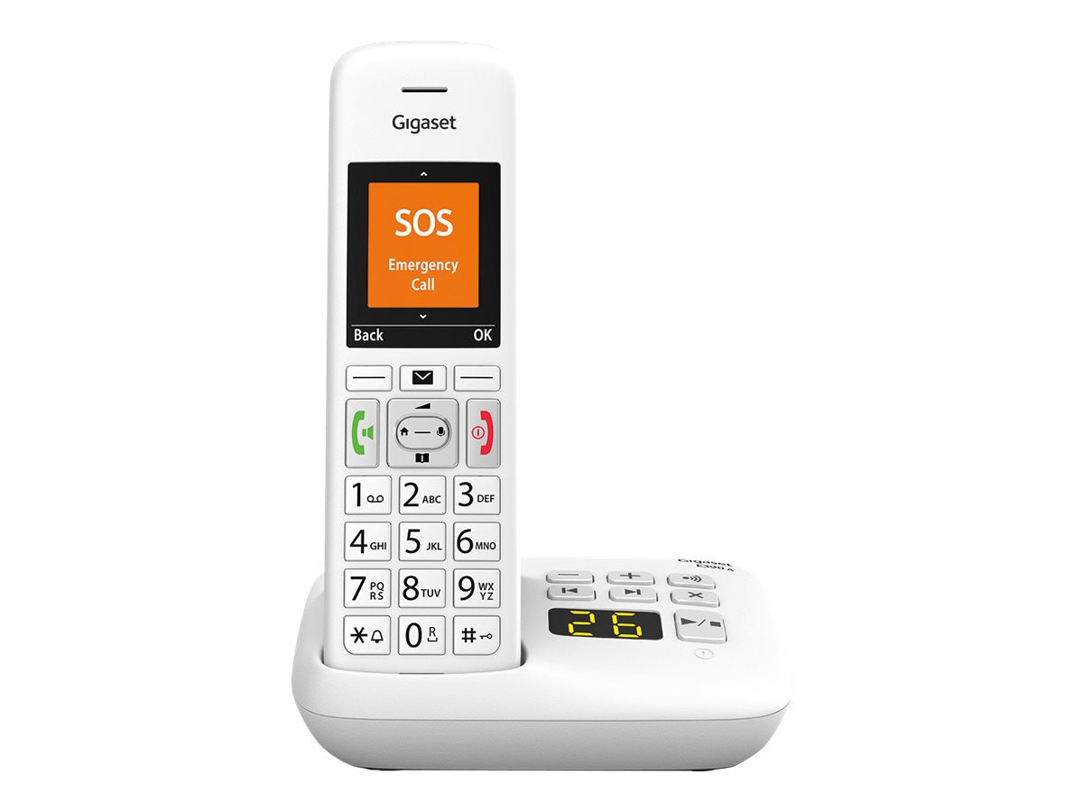 Gigaset E390A cordless phone with answering machine int. - white
