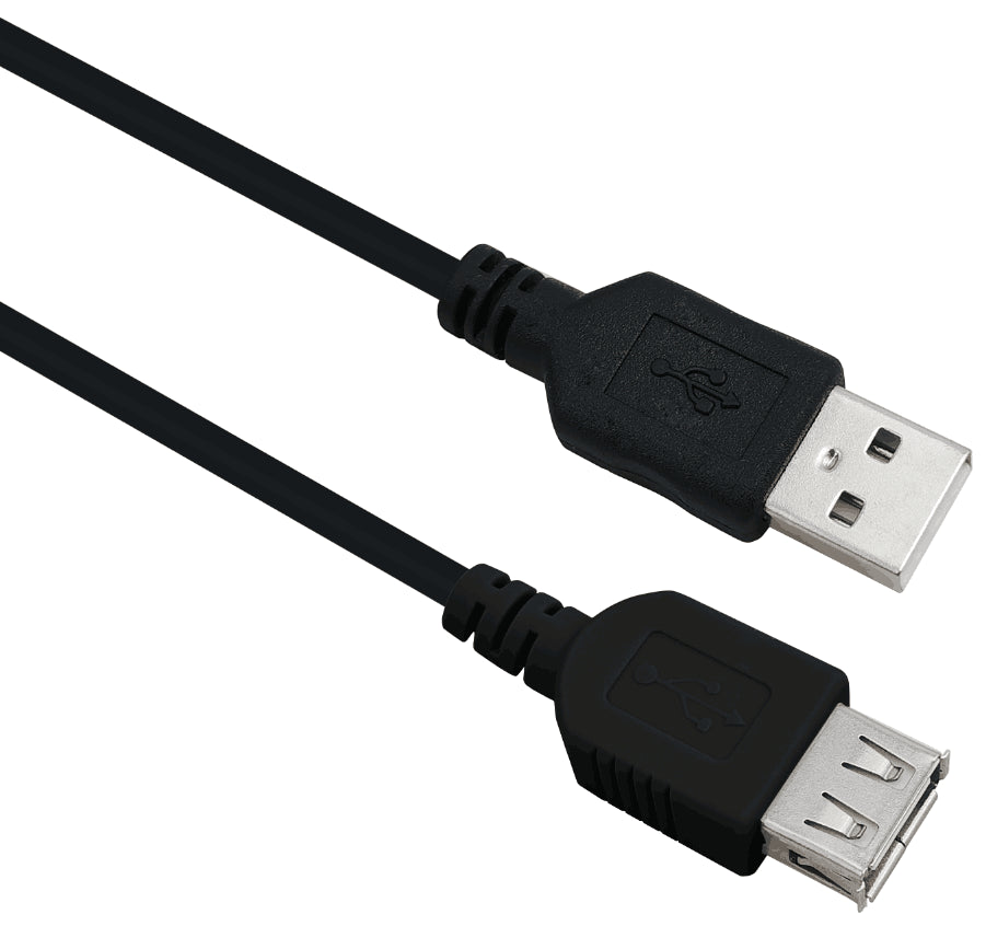 Helos Verlängerungskabel, USB 2.0 A Stecker/A Buchse, 3,0m, schwarz