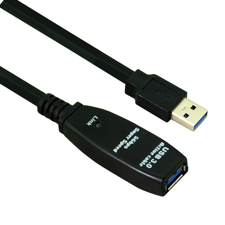 Helos active extension cable, USB 3.1 A male/A female, 5.0m, black