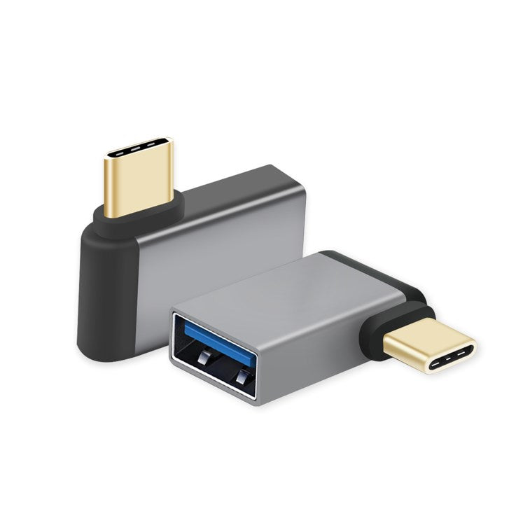 Helos Adapter OTG, USB 3.1 A Buchse/Type-C Stecker, gewinkelt, anthrazit