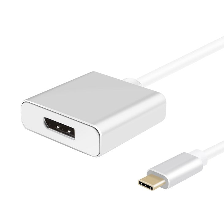 Helos adapter cable, USB 3.1 Type-C™ male/DisplayPort 1.2 female, PREMIUM, silver