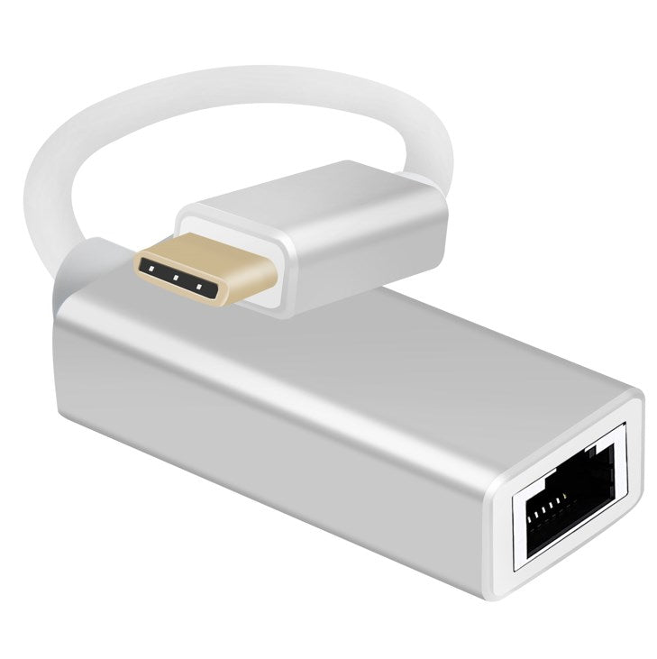 Helos adapter cable Ethernet, USB 3.1 Type-C™ male/RJ45 female, PREMIUM, silver