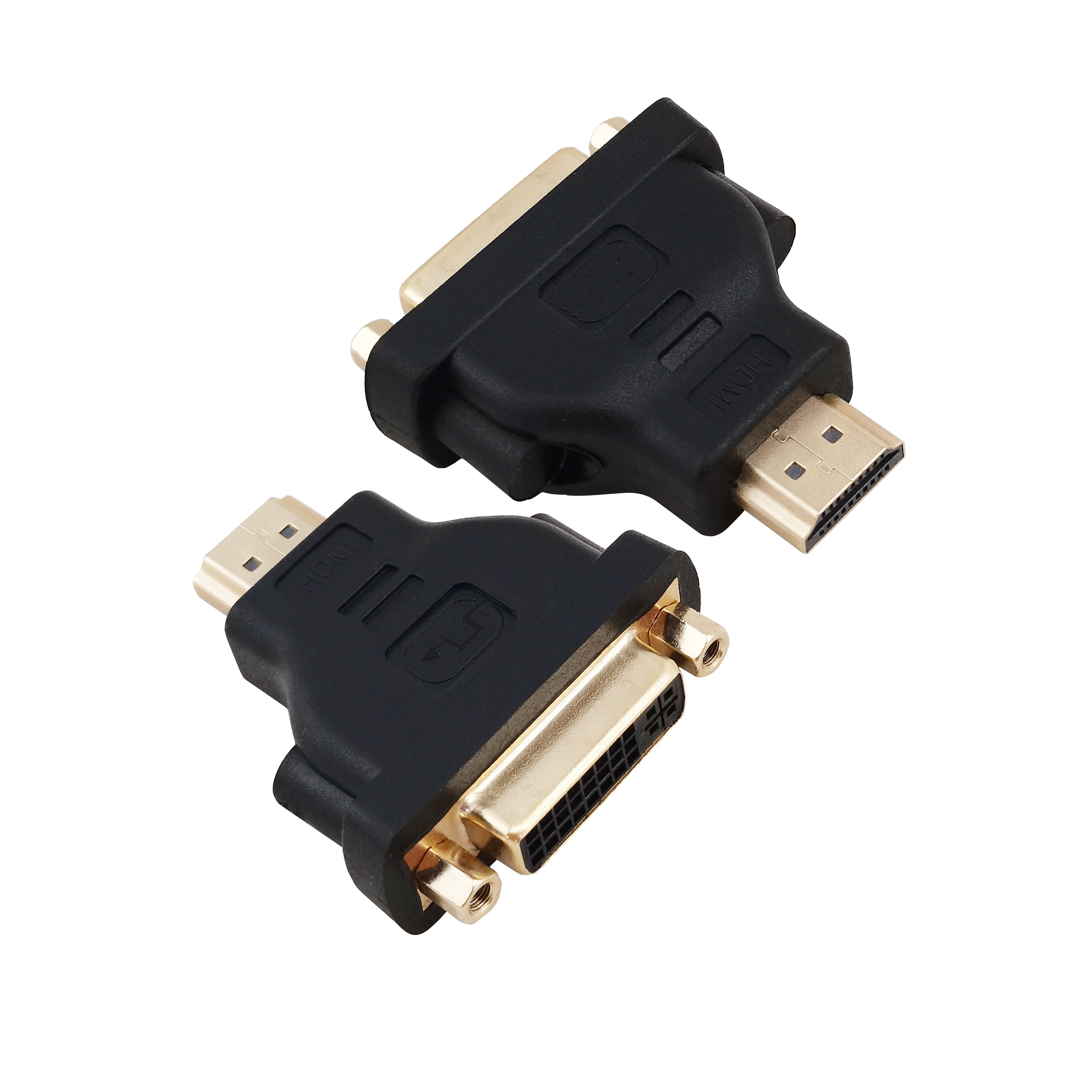 Helos Adapter vergoldet, HDMI Stecker/DVI Buchse, 4K, schwarz