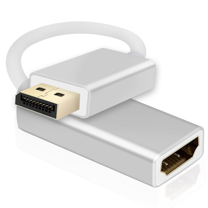 Helos adapter cable, DisplayPort male/HDMI female, PREMIUM 4K, silver