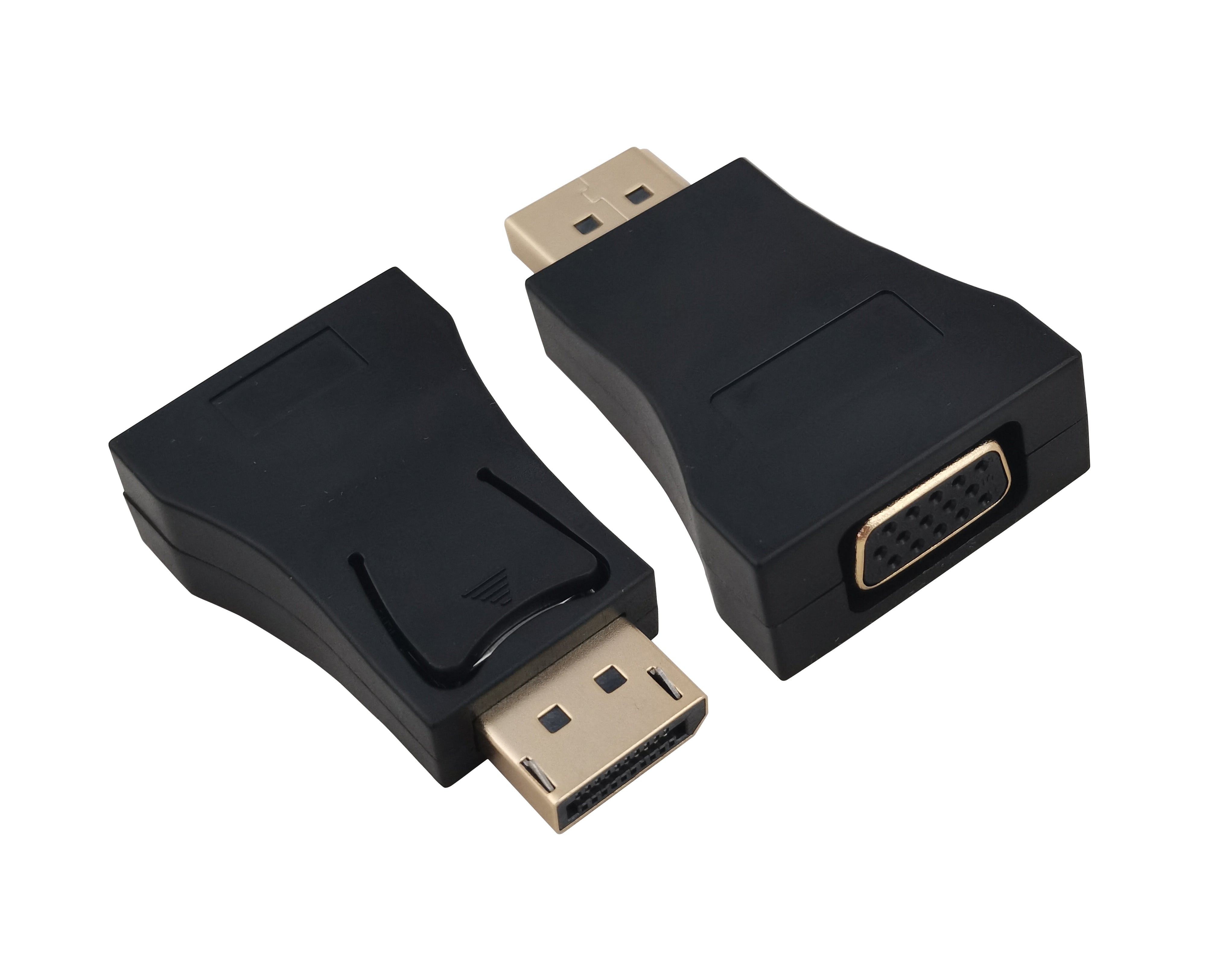 Helos Adapter vergoldet, DisplayPort Stecker/VGA Buchse, schwarz