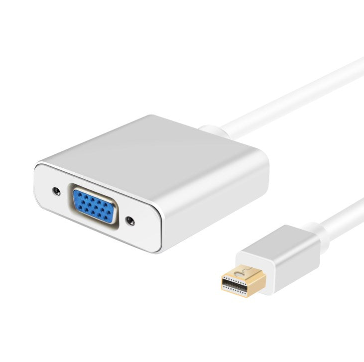 Helos Adapterkabel, mini DisplayPort Stecker/ S-VGA Buchse, PREMIUM, silber