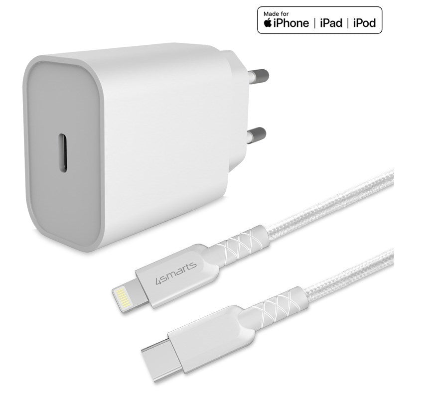 4smarts charger set 20W with 1.5m lightning cable for iPhone and iPad