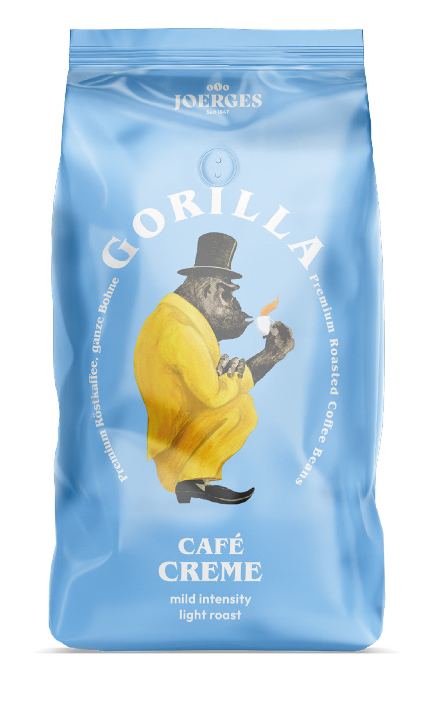 Gorilla Café Creme whole beans 1kg a coffee with low caffeine content